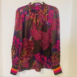 Vintage Christian’s Celle Calypso Vibrant Silk Blouse
